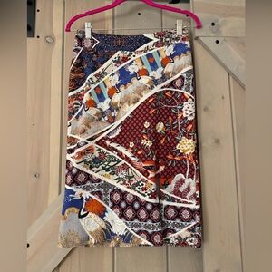 Maeve Multicolor Patchwork Knit Pencil Skirt